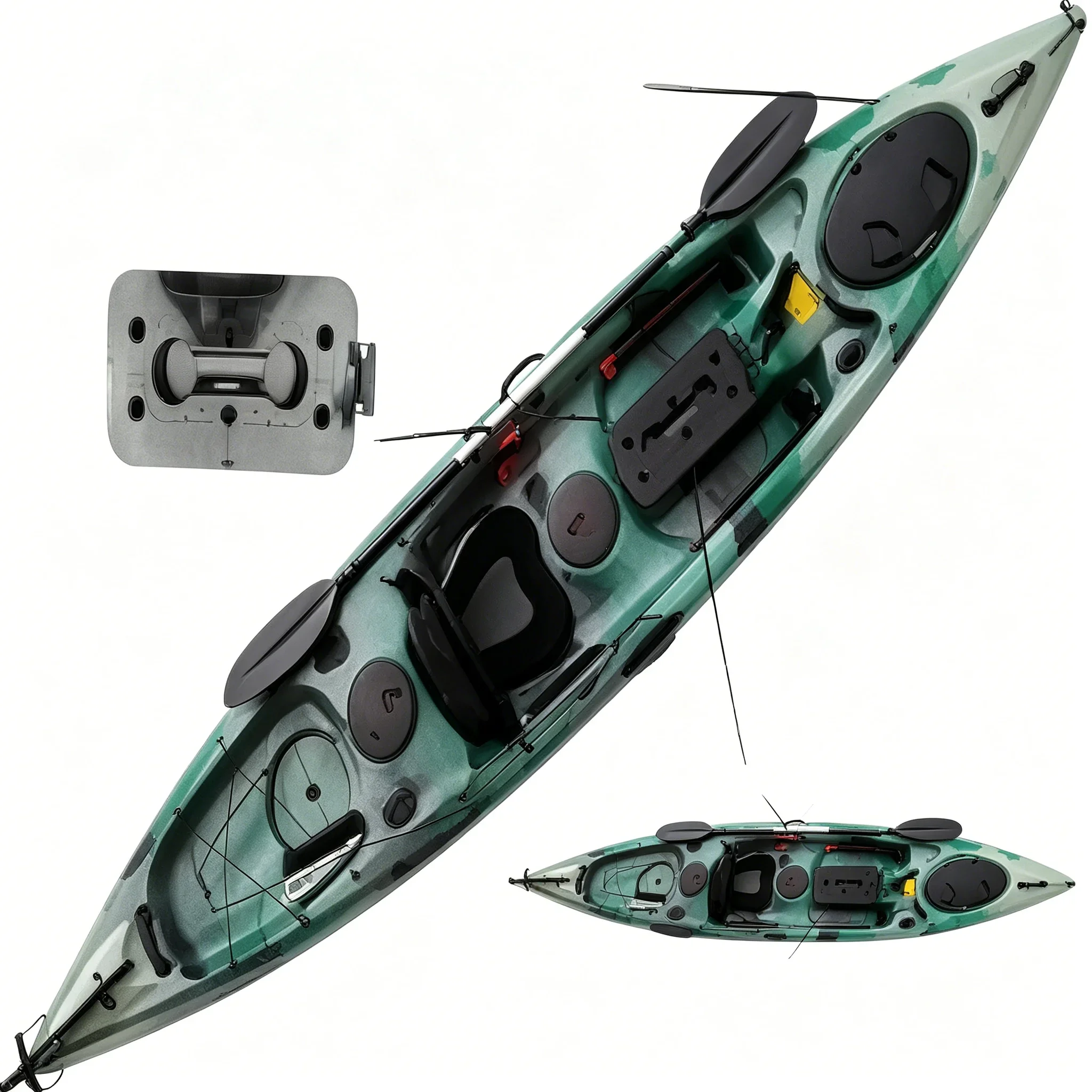 Single Person Polyethylene Ped - Fishing Kayak Rod Holder ulasan dan harga